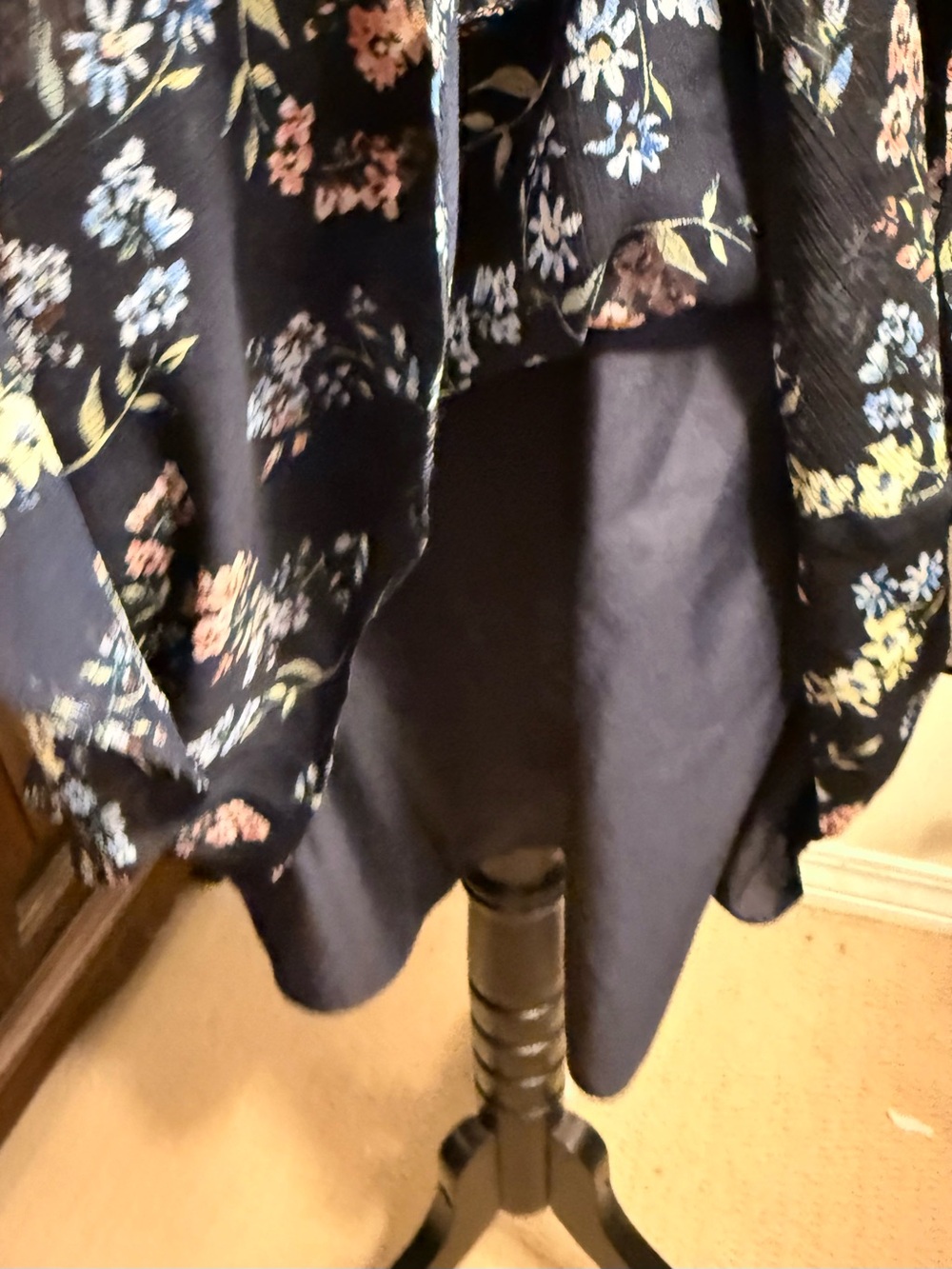 Express Navy Floral Tie-Waist Sundress - Picture 8 of 11